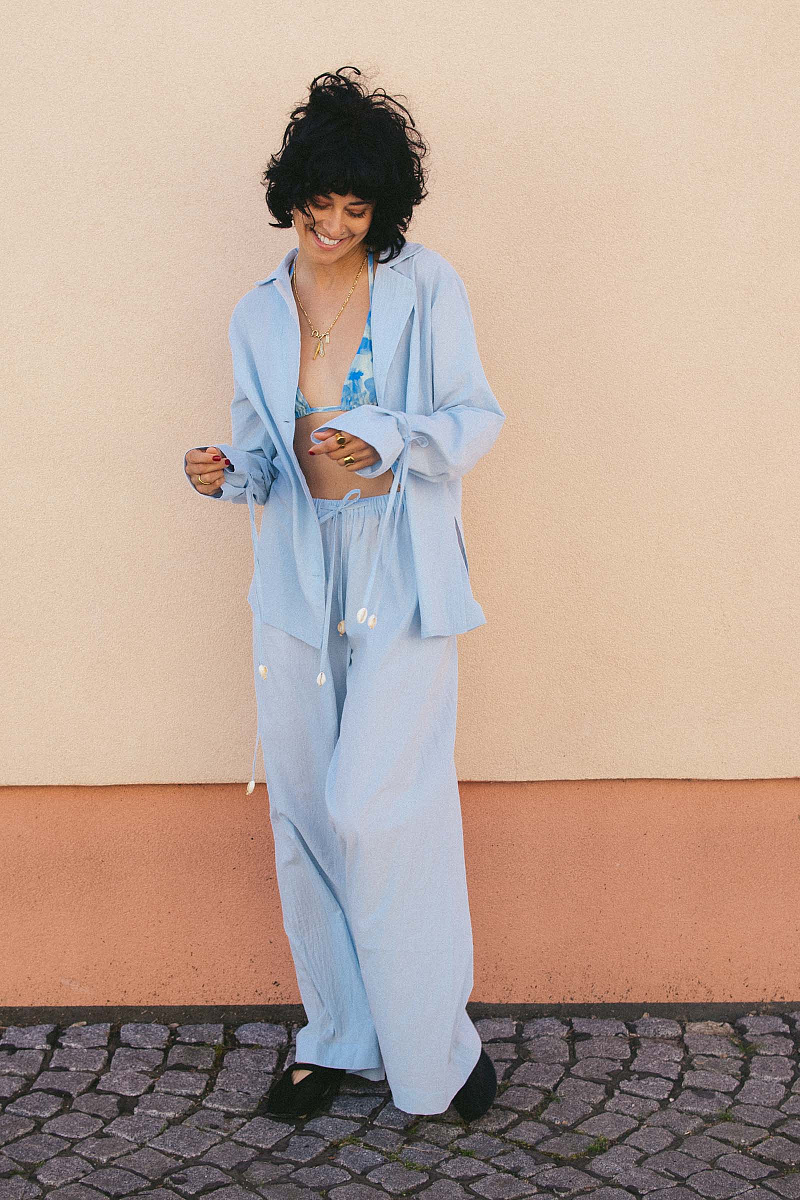 Брюки-палаццо из хлопка 