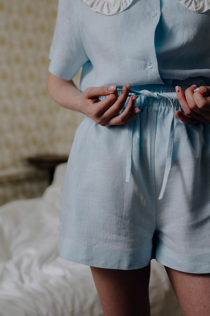 Пижамные шорты изо льна