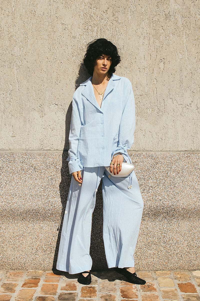 Брюки-палаццо из хлопка 