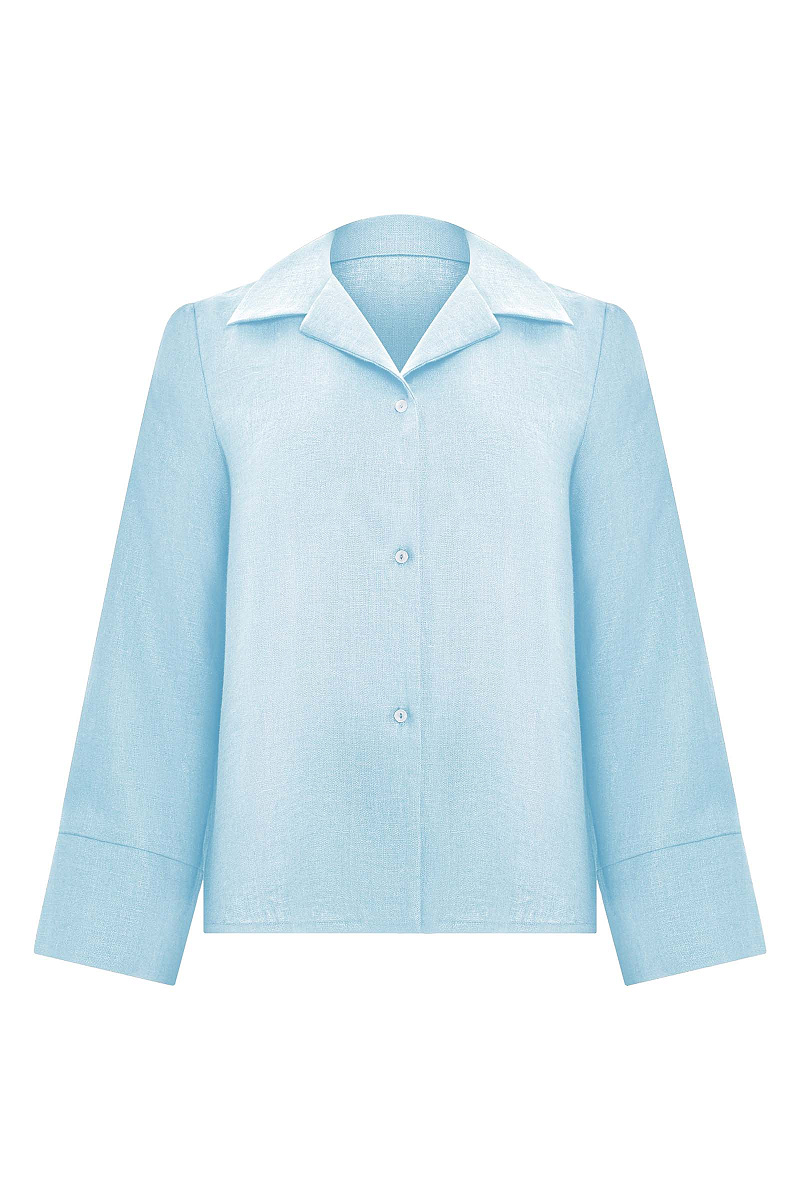 Пижамная рубашка с длинным рукавом изо льна