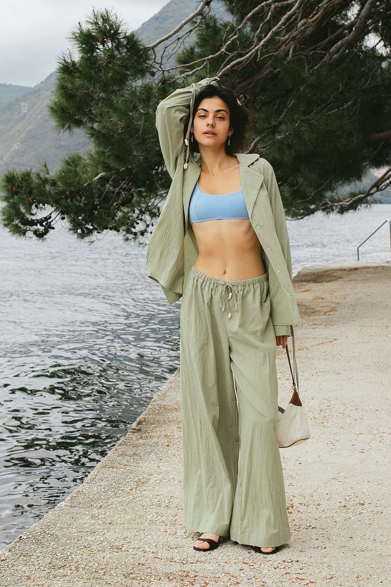 Брюки-палаццо из хлопка 