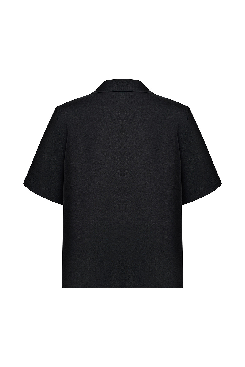 Пижамная рубашка с коротким рукавом изо льна