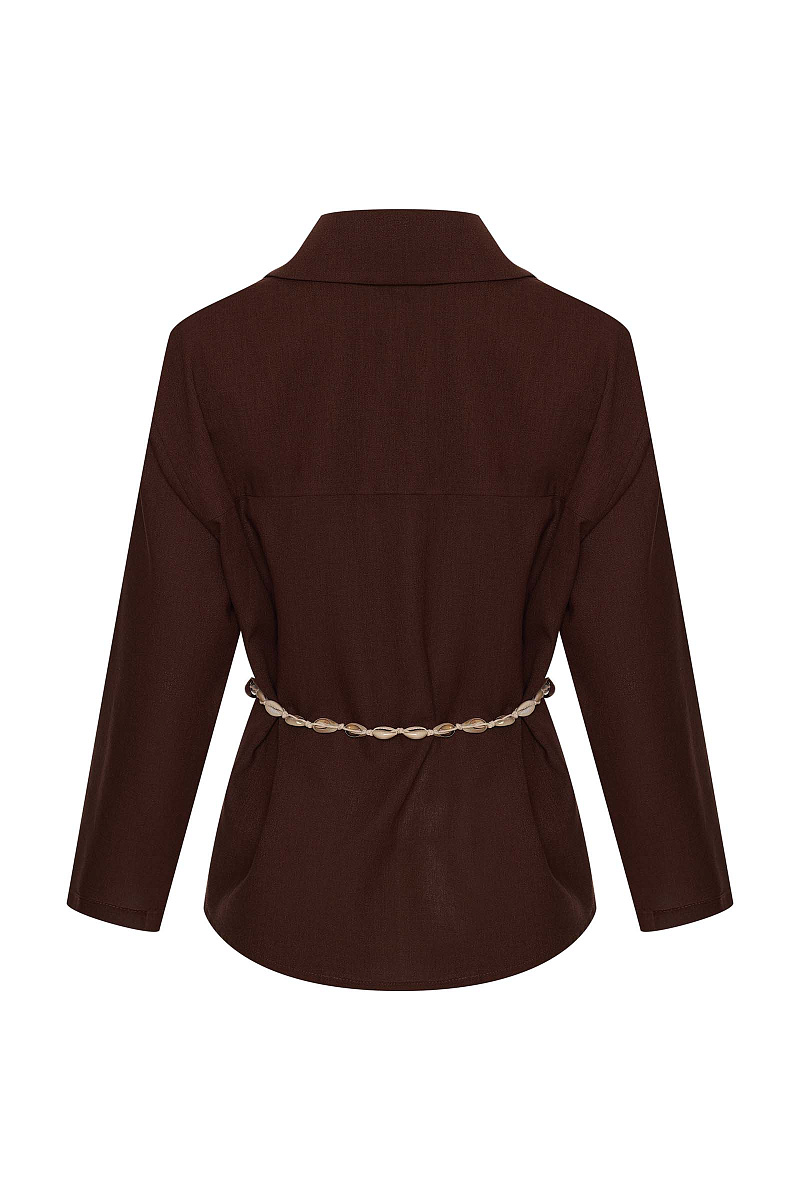 Укороченная рубашка изо льна