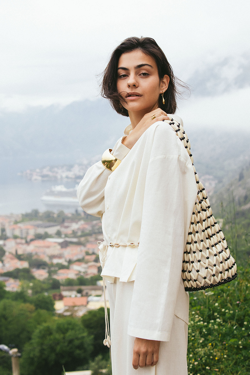 Укороченная рубашка изо льна